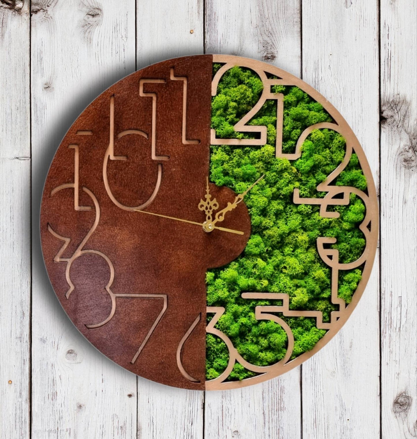 Moss clock. Cosy vibes Greenwall. Wall clock. Preserved moss. Moss Art. Moss Wall Art, Nature Room Decor, Art Modern wall, Handmade, Gift